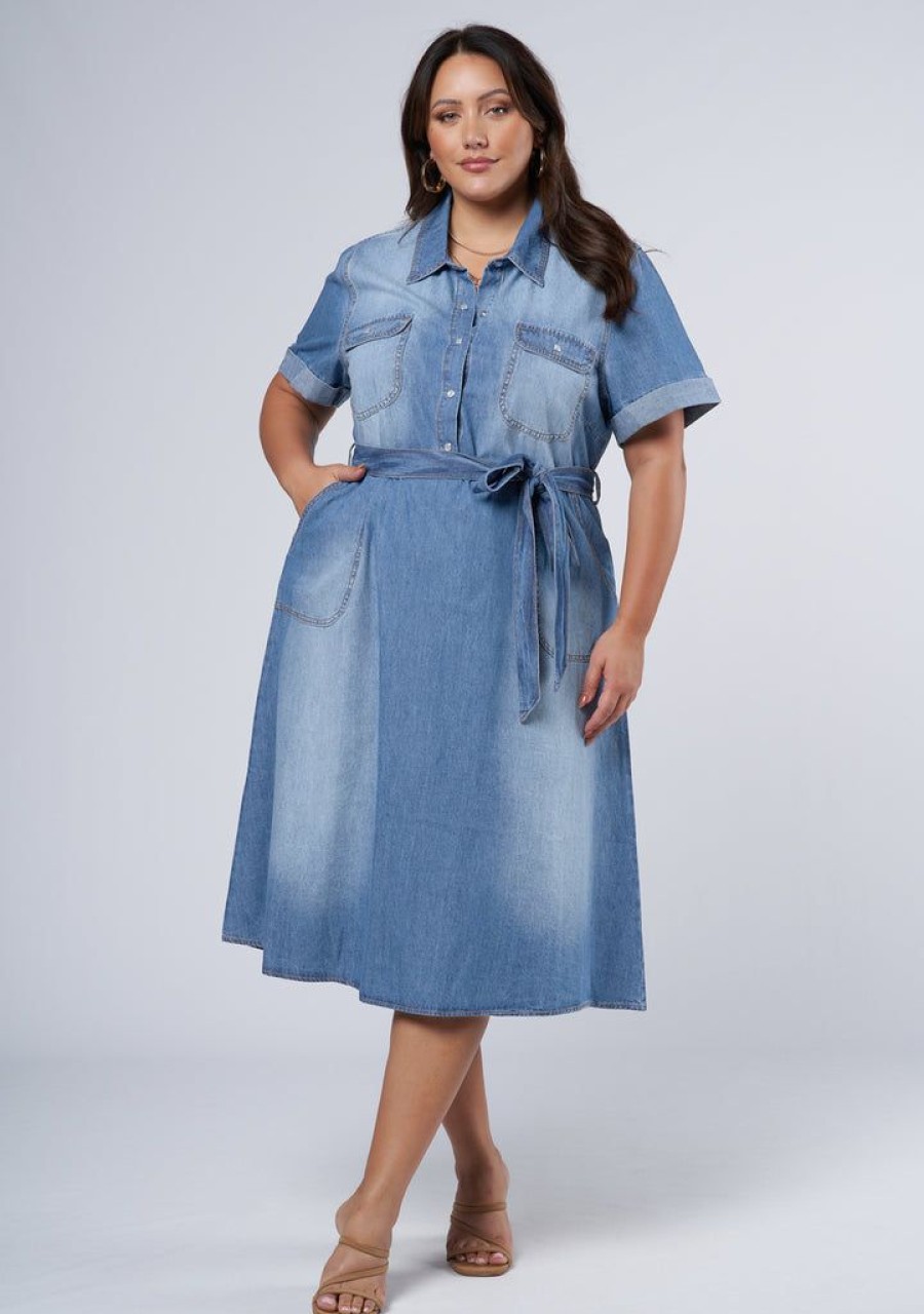 SOMETHING 4 OLIVIA Denim | Ari Denim Midi Dress