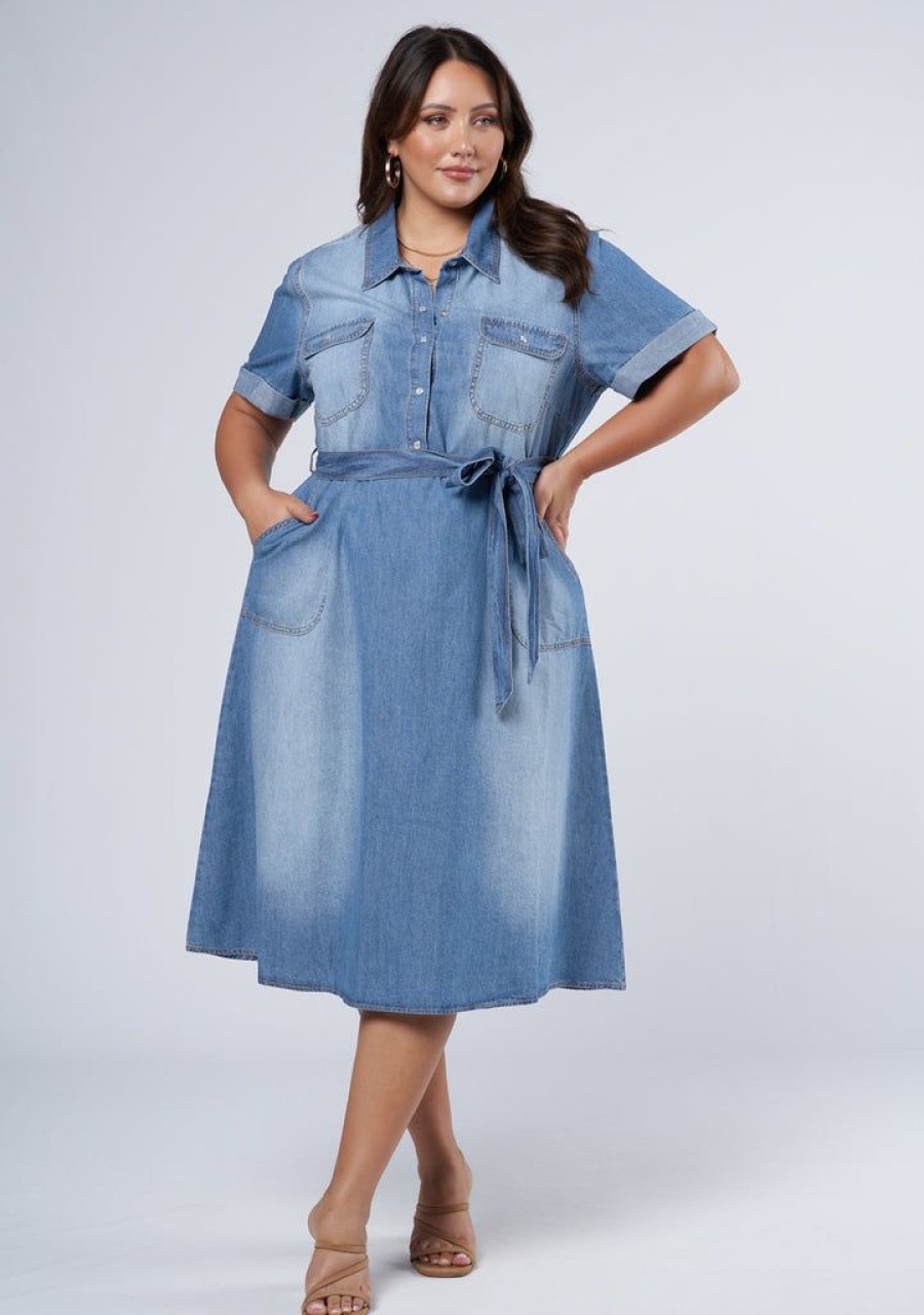 SOMETHING 4 OLIVIA Denim | Ari Denim Midi Dress