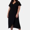 SOMETHING 4 OLIVIA Black Dresses | Irene Wrap Midi Dress