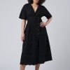 SOMETHING 4 OLIVIA Black Dresses | Adeline Broderie Midi Dress