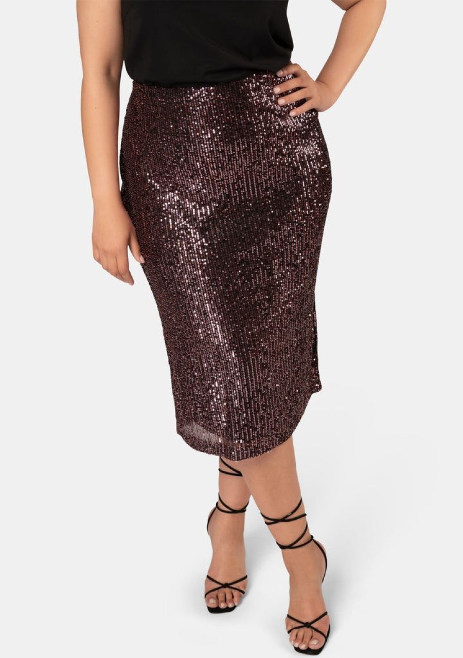 PINK DUSK Midi Skirts | Foolish Sequin Midi Skirt