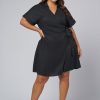 SOMETHING 4 OLIVIA Black Dresses | Kensley Mini Shirt Dress