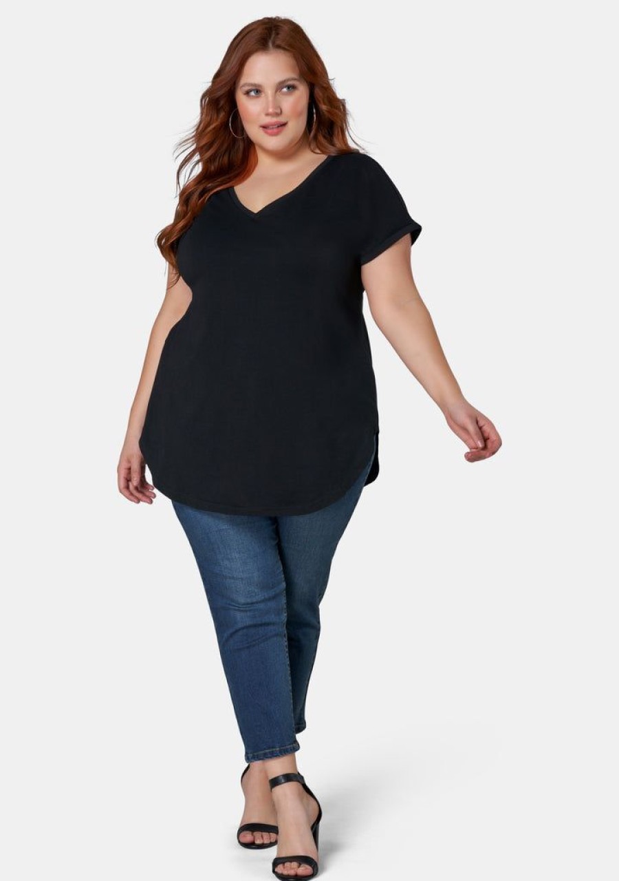 INDIGO TONIC T-Shirts | Jacinta Longline V Neck Tee