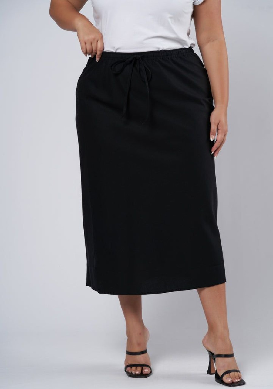 SOMETHING 4 OLIVIA Midi Skirts | Olsen Linen Midi Skirt