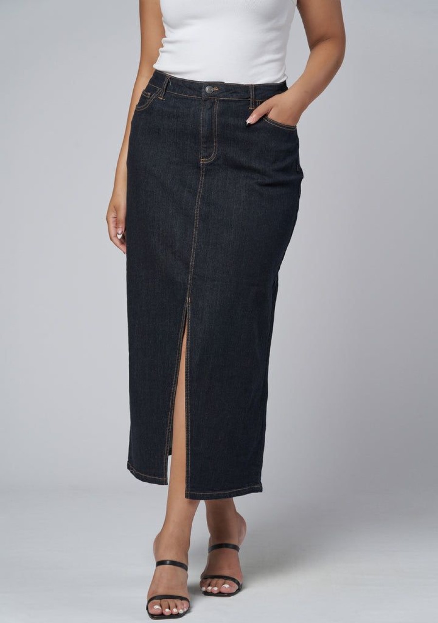 SUNDAY IN THE CITY Denim | Hype Denim Maxi Skirt