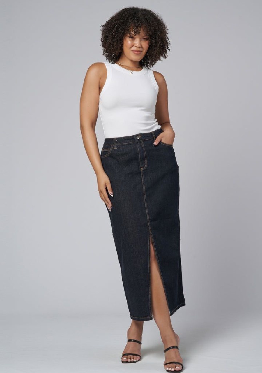 SUNDAY IN THE CITY Denim | Hype Denim Maxi Skirt