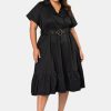 SOMETHING 4 OLIVIA Black Dresses | Aura Midi Shirt Dress