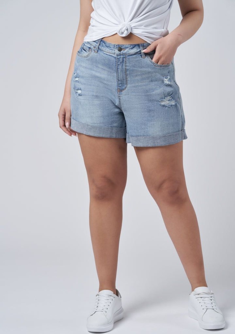 INDIGO TONIC Denim | Loreli Distressed Denim Shorts