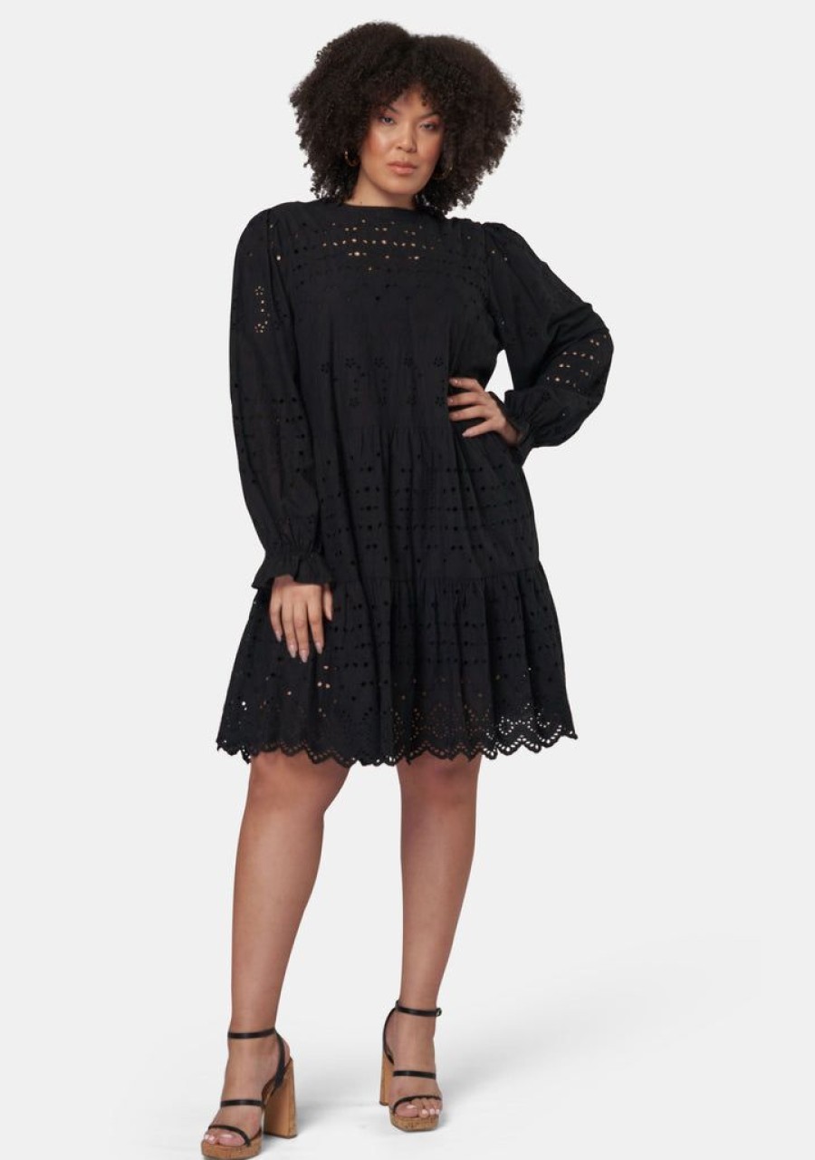 SOMETHING 4 OLIVIA Black Dresses | Billie Broderie Mini Dress