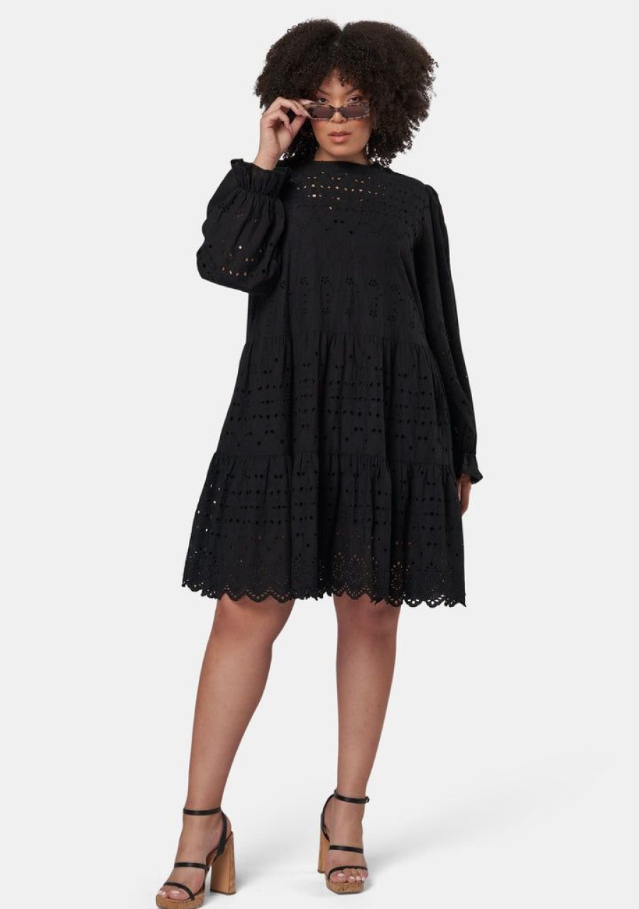 SOMETHING 4 OLIVIA Black Dresses | Billie Broderie Mini Dress