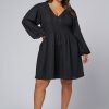 SOMETHING 4 OLIVIA Black Dresses | Lia Linen Mini Dress