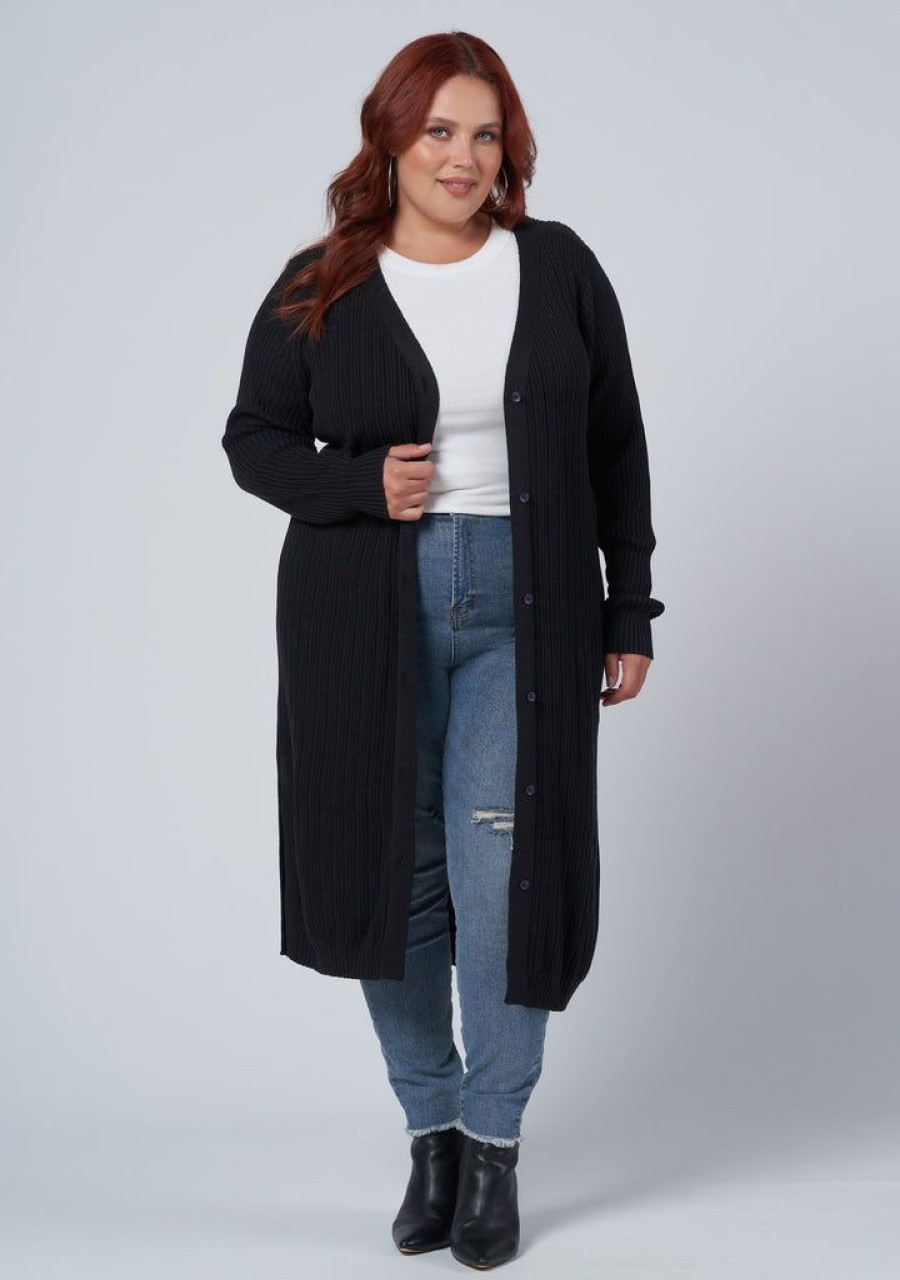 INDIGO TONIC Cardigans | Lexi Longline Rib Cardigan