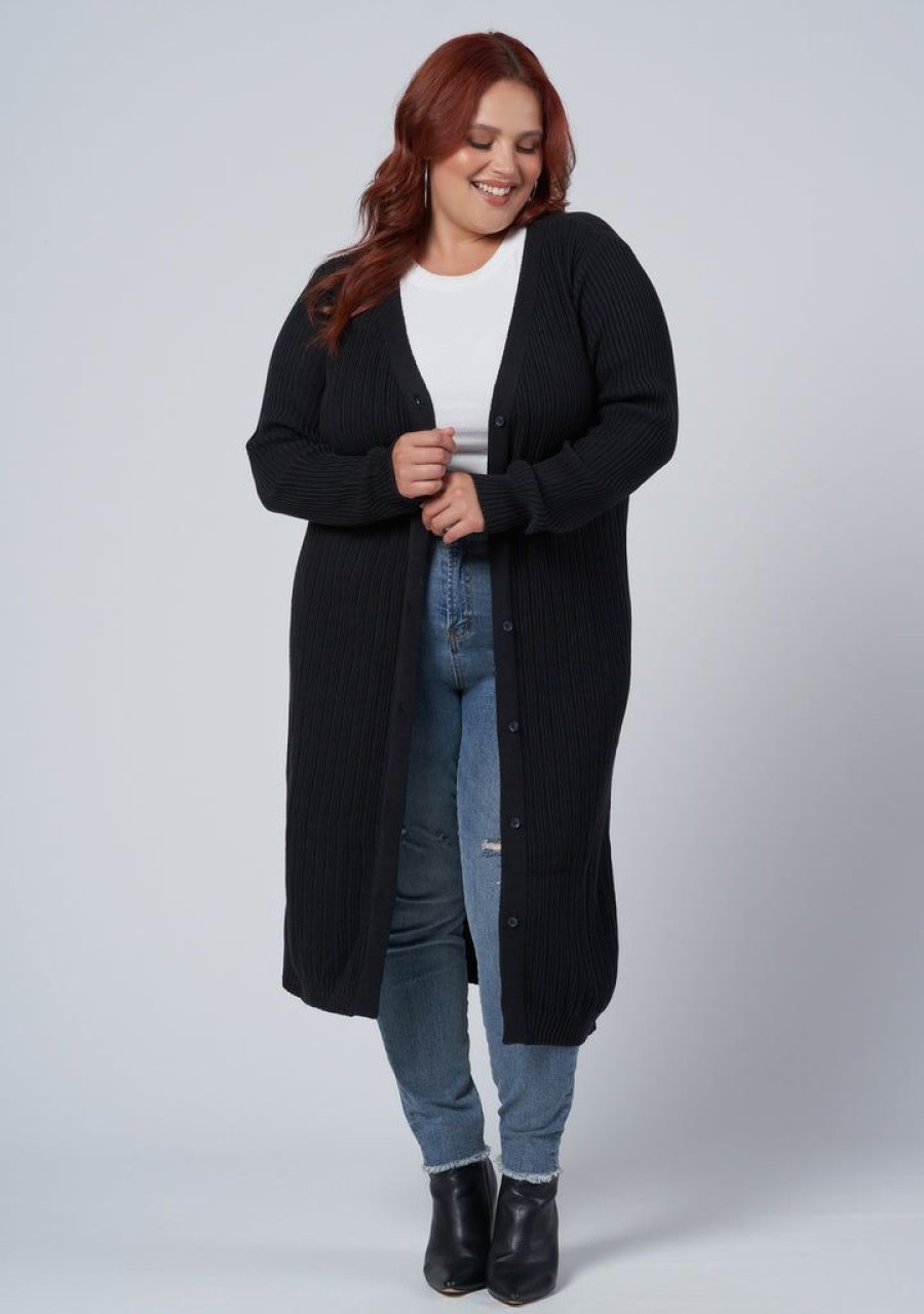 INDIGO TONIC Cardigans | Lexi Longline Rib Cardigan