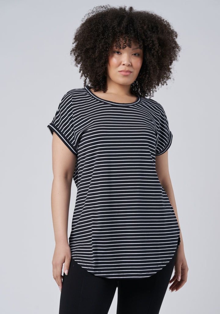 INDIGO TONIC T-Shirts | Lauren Longline Stripe Tee