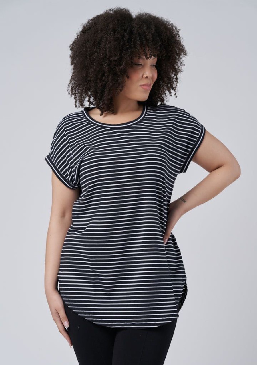 INDIGO TONIC T-Shirts | Lauren Longline Stripe Tee