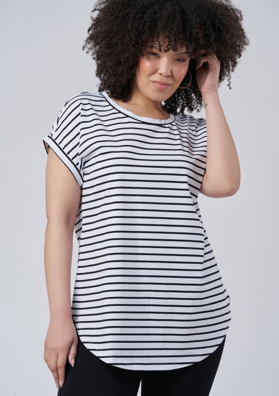 INDIGO TONIC T-Shirts | Lauren Longline Stripe Tee