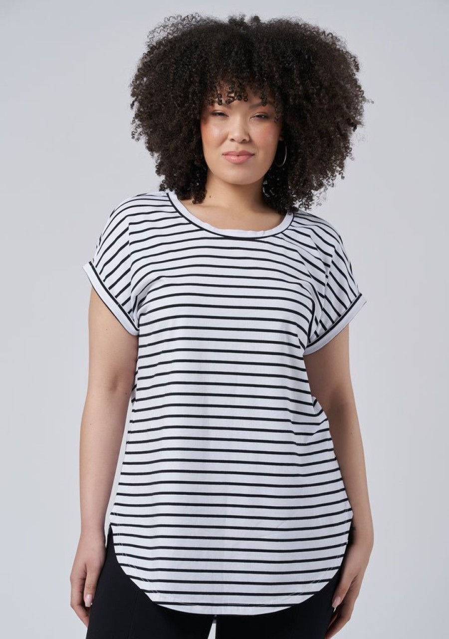 INDIGO TONIC T-Shirts | Lauren Longline Stripe Tee