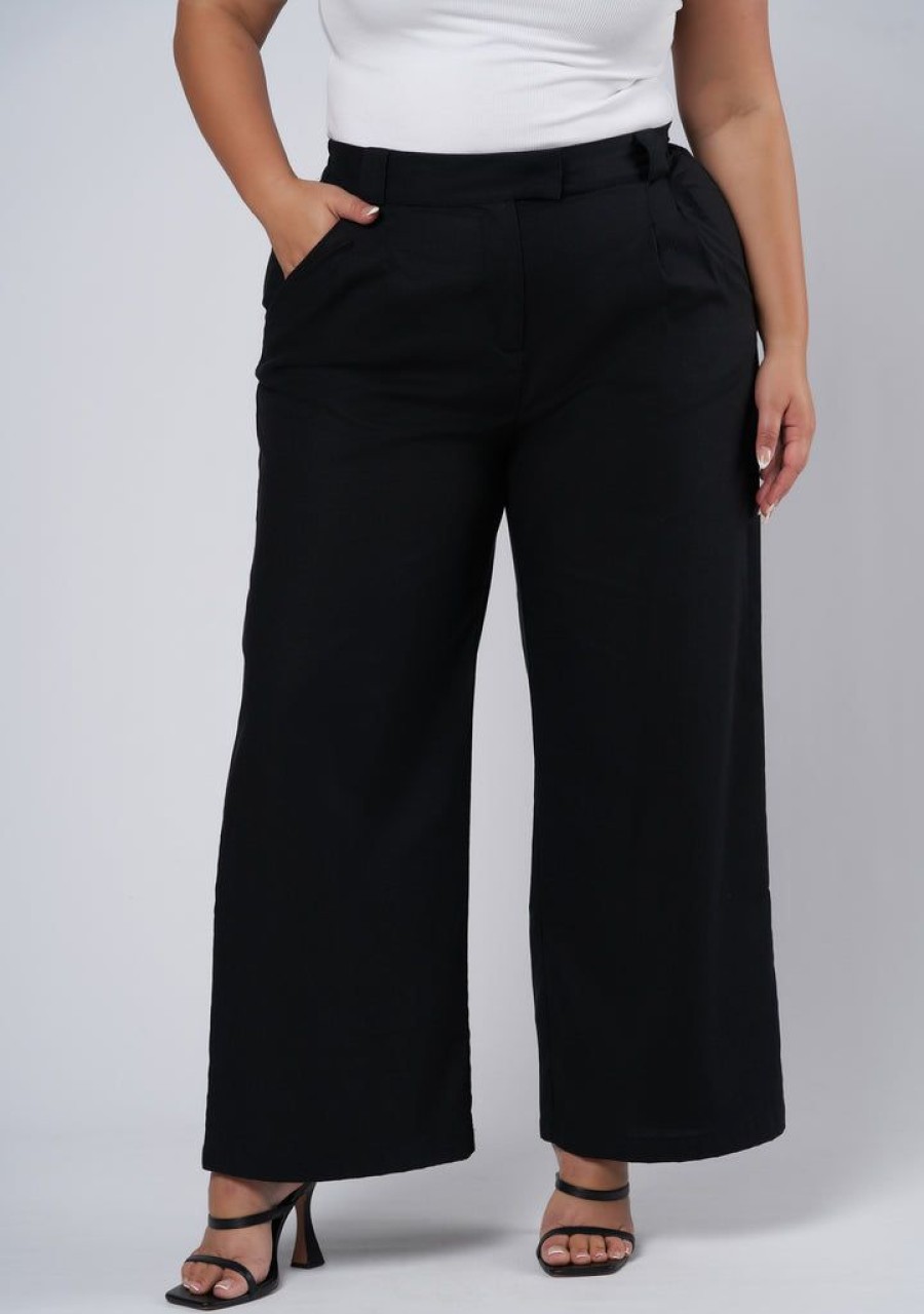 SOMETHING 4 OLIVIA Pants | Athena Linen Wide Leg Pants