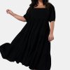 SOMETHING 4 OLIVIA Black Dresses | Isadora Balloon Sleeve Maxi Dress