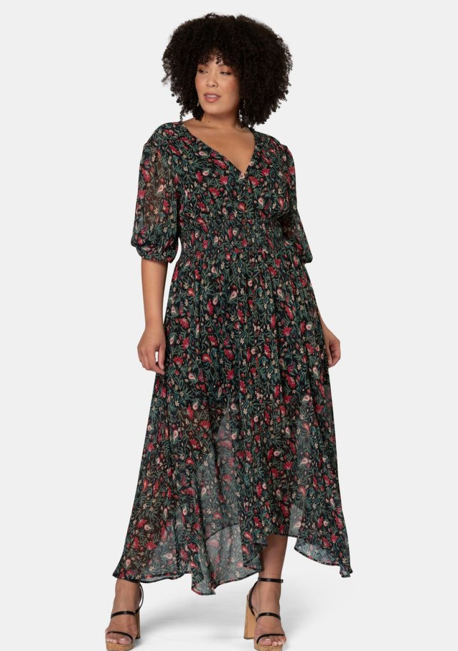 THE POETIC GYPSY Boho Dresses | Next Universe Rose Print Maxi Dress