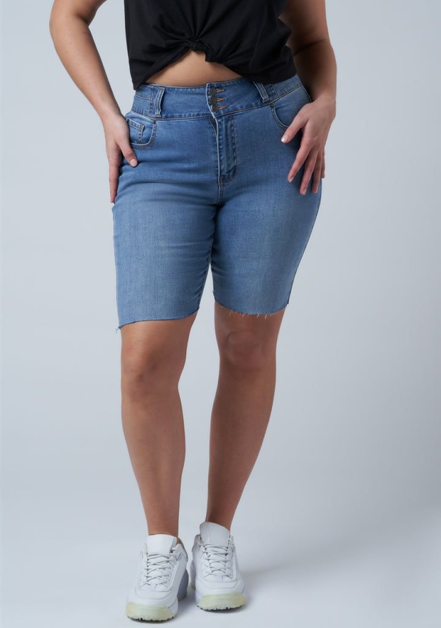 INDIGO TONIC Denim | Angelina Raw Hem Denim Short