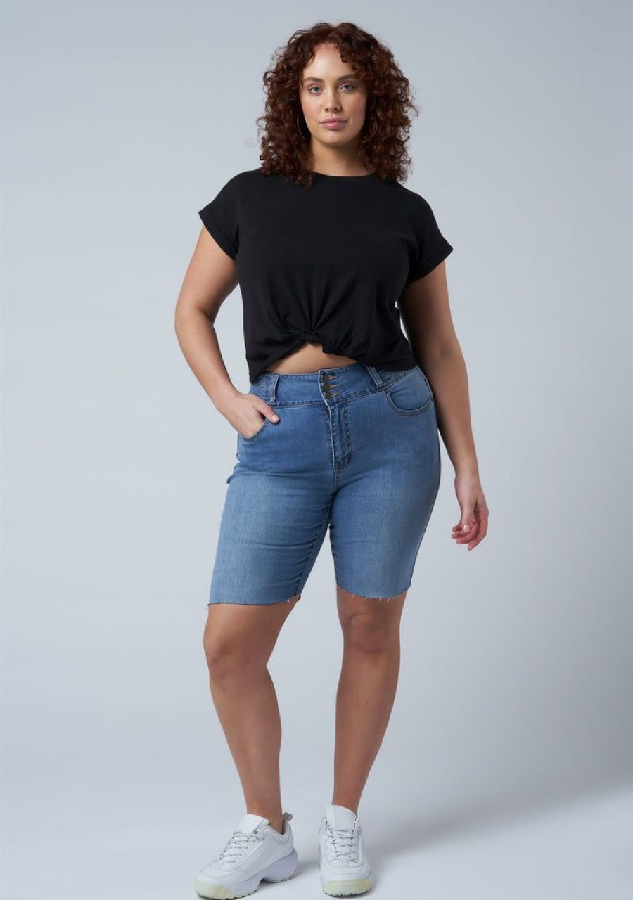 INDIGO TONIC Denim | Angelina Raw Hem Denim Short