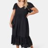 PINK DUSK Black Dresses | Girlz Broderie Maxi Dress