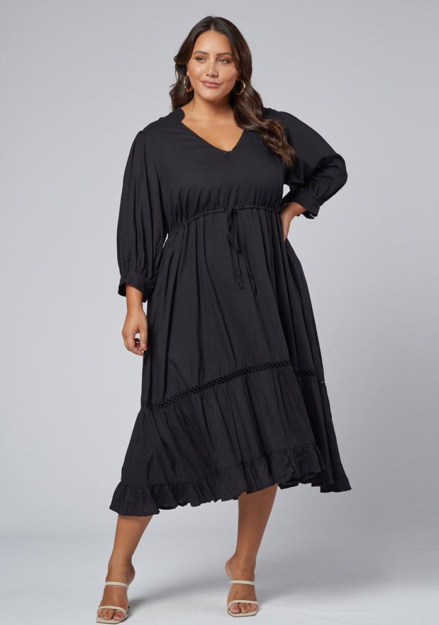 SOMETHING 4 OLIVIA Black Dresses | Jovi Midi Dress