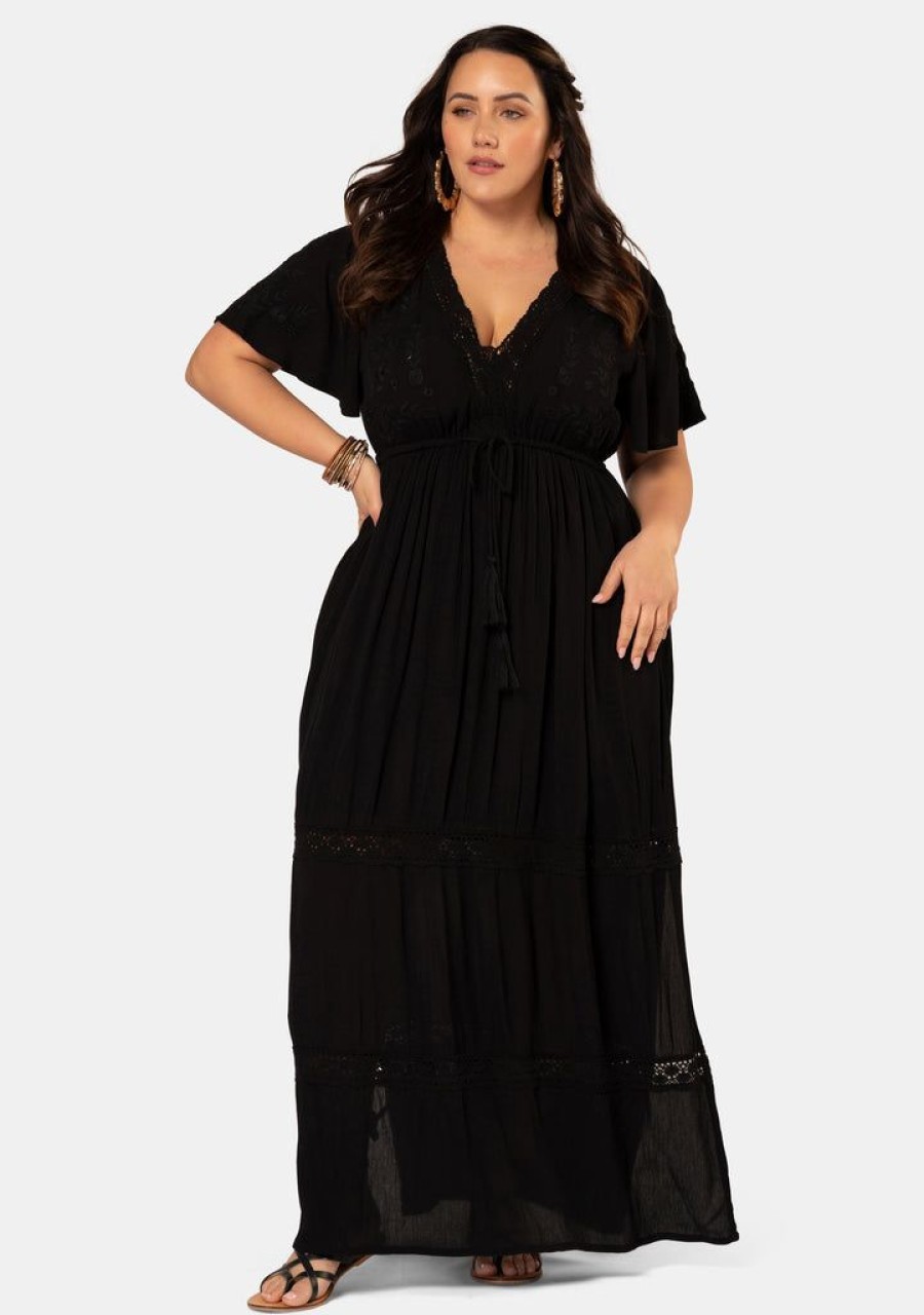 THE POETIC GYPSY Black Dresses | Floating Clouds Maxi Dress