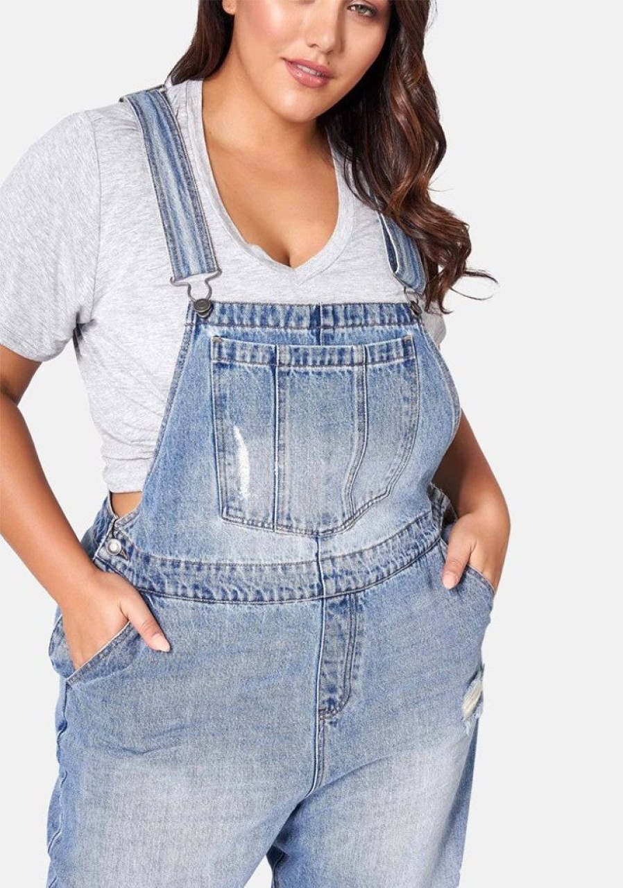 INDIGO TONIC Denim | Dana Distressed Overalls