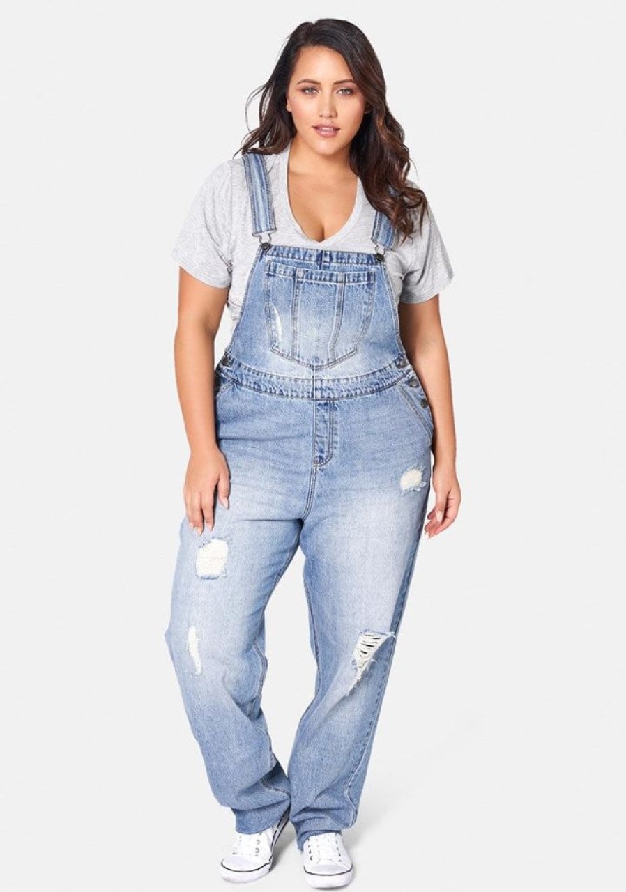 INDIGO TONIC Denim | Dana Distressed Overalls