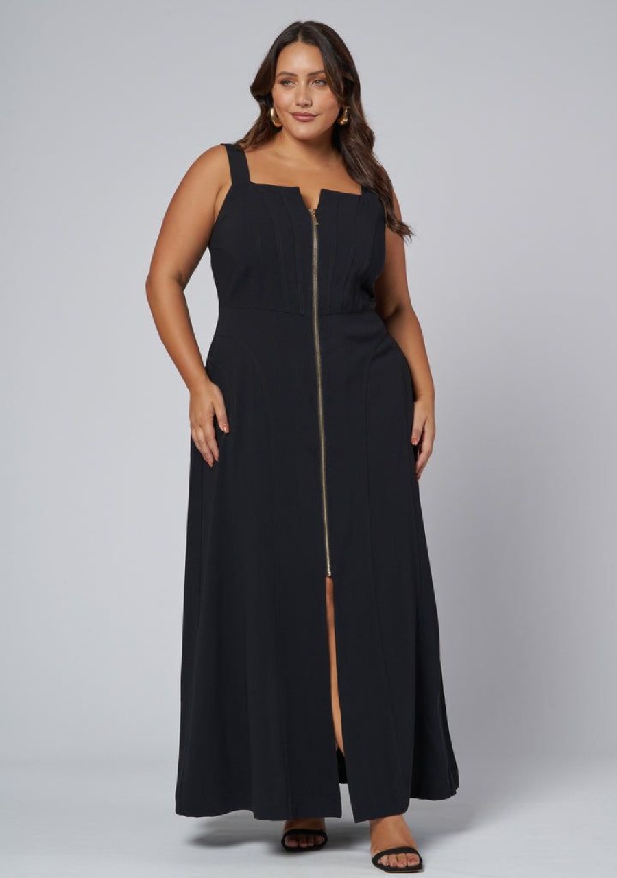 PINK DUSK Black Dresses | Stay Curious Maxi Dress