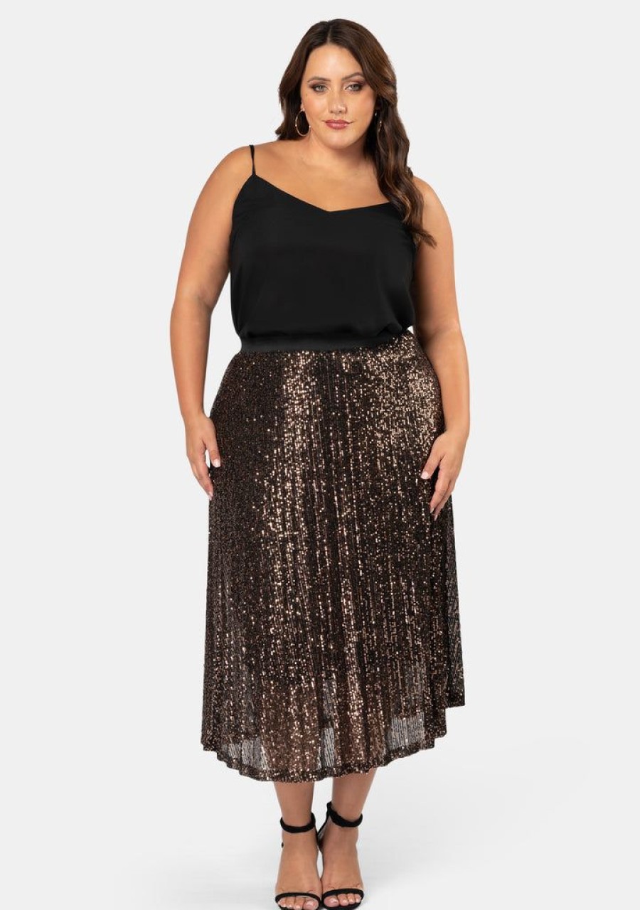 PINK DUSK Midi Skirts | Sure Thing Sequin Skirt