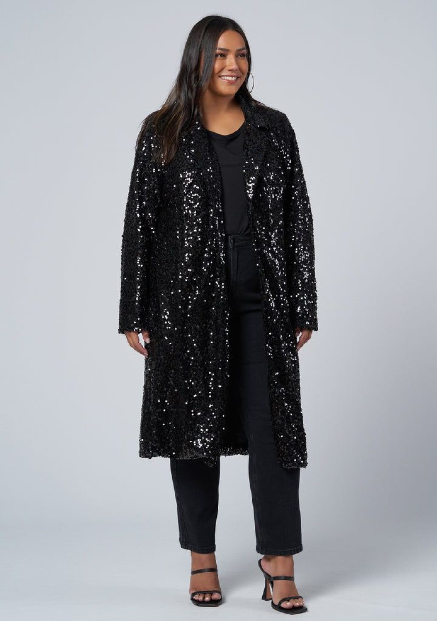 SUNDAY IN THE CITY Jackets & Coats | Chained Up Sequin Coat