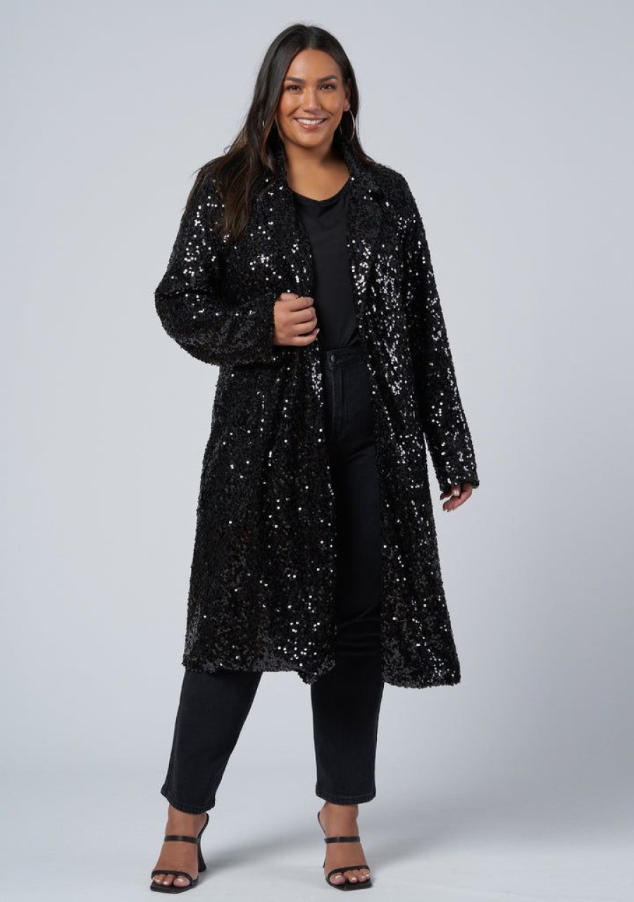 SUNDAY IN THE CITY Jackets & Coats | Chained Up Sequin Coat