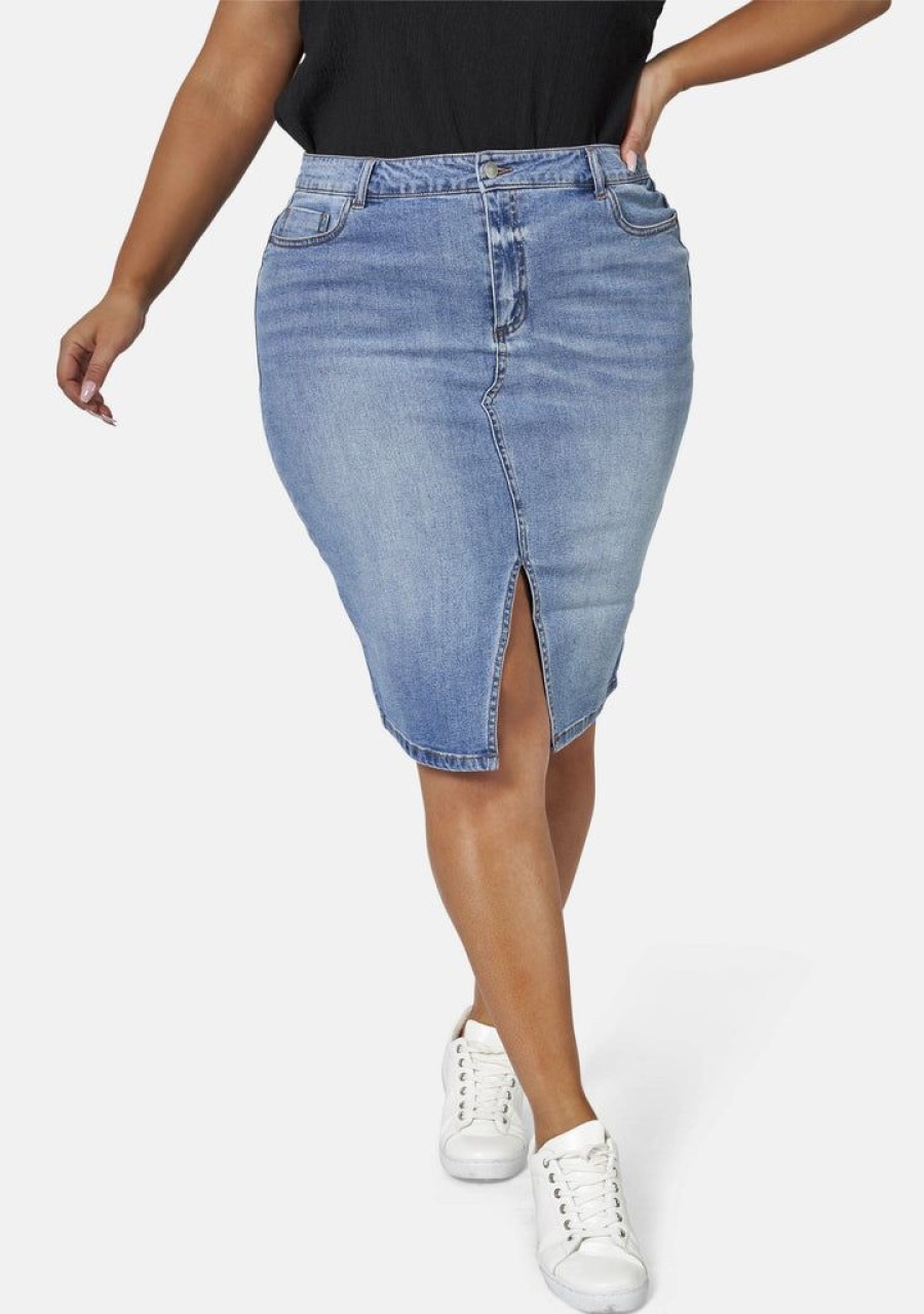 SUNDAY IN THE CITY Denim | Two Men Down Denim Skirt