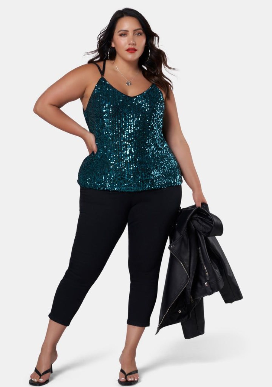 SUNDAY IN THE CITY Camis | Black Out Sequin Cami