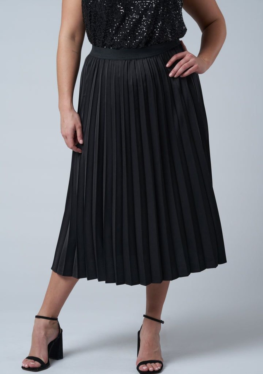 PINK DUSK Midi Skirts | My Best Pleated Satin Skirt