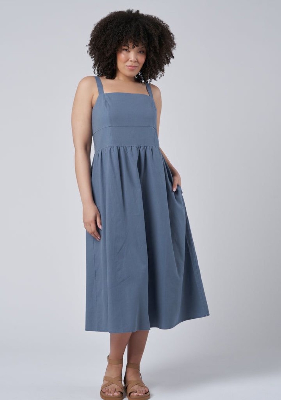 INDIGO TONIC Midi Dresses | Cora Linen Midi Dress