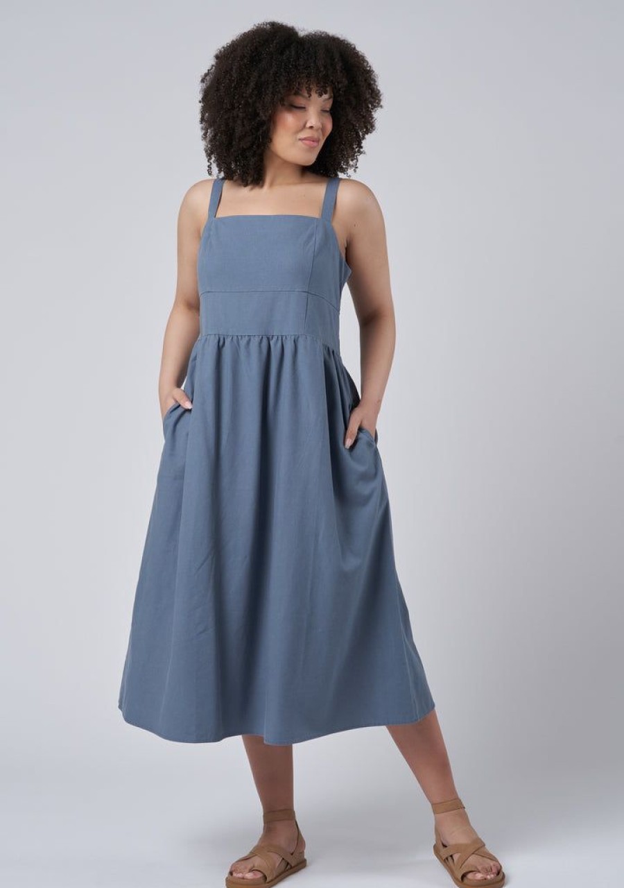 INDIGO TONIC Midi Dresses | Cora Linen Midi Dress