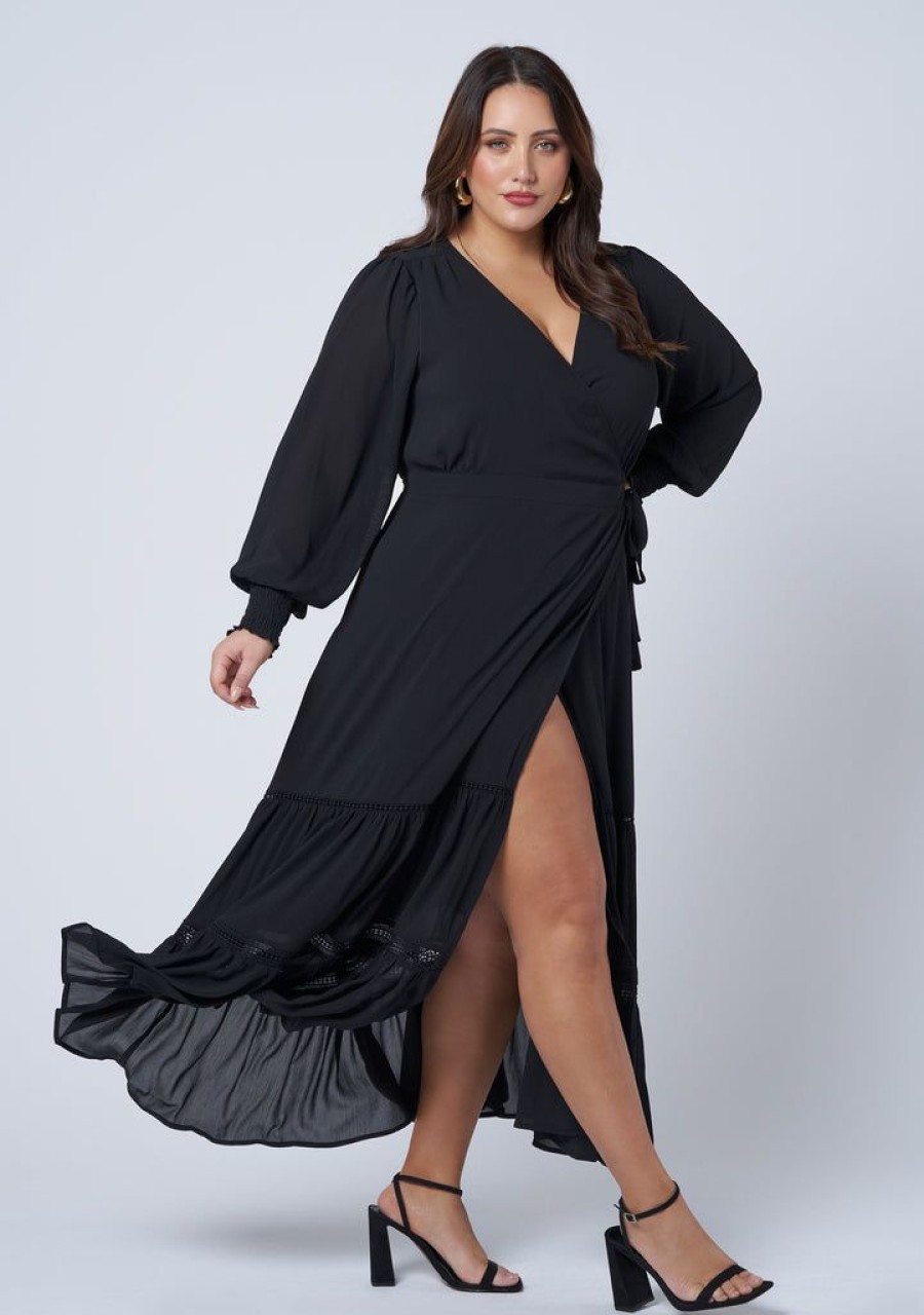 PINK DUSK Black Dresses | Hanky Panky Wrap Dress