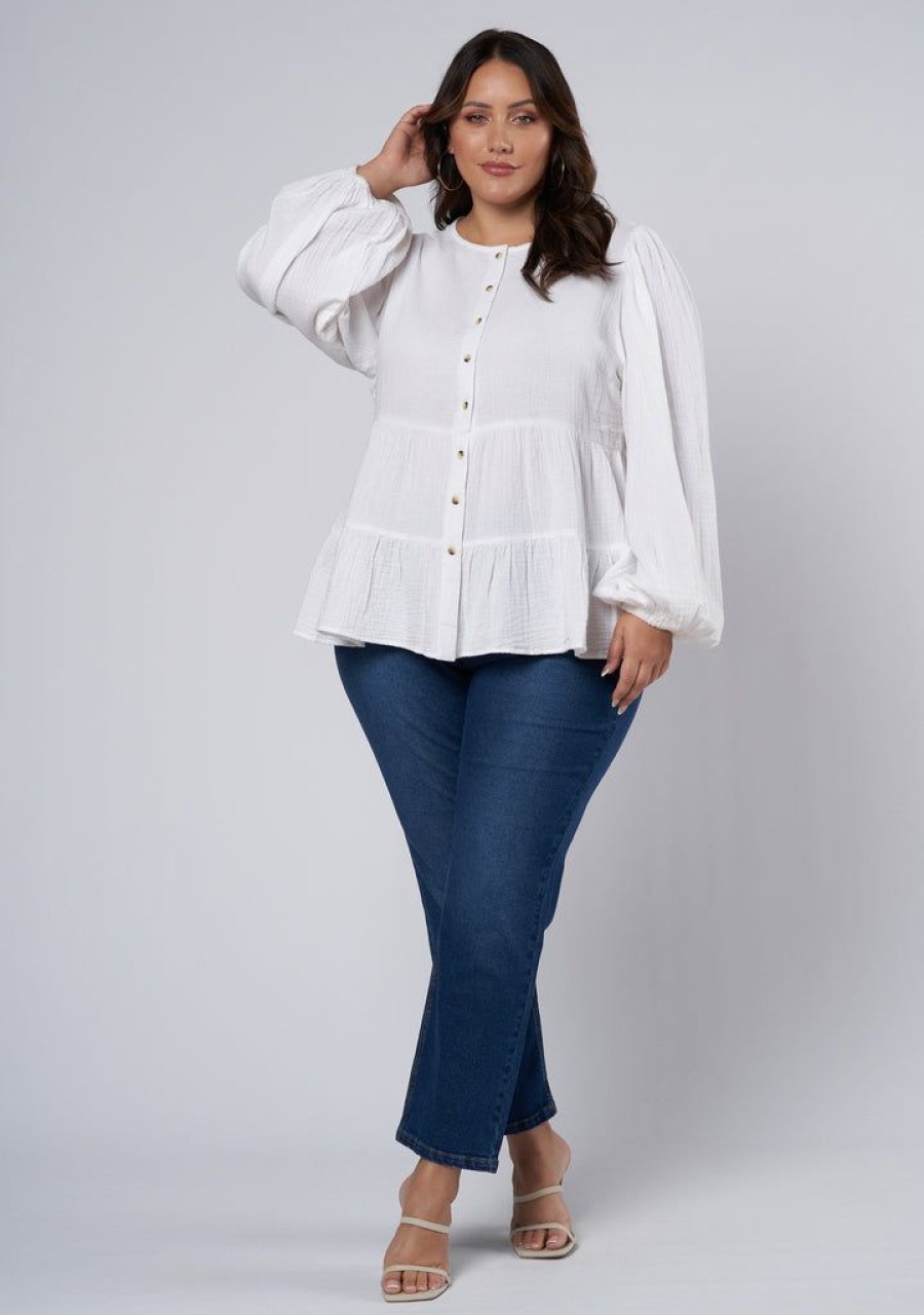 INDIGO TONIC Shirts & Blouses | Lalita Tiered Cotton Top