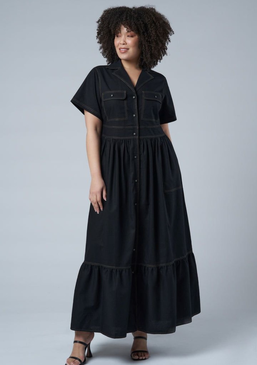 SUNDAY IN THE CITY Black Dresses | Running Circles Maxi Dress