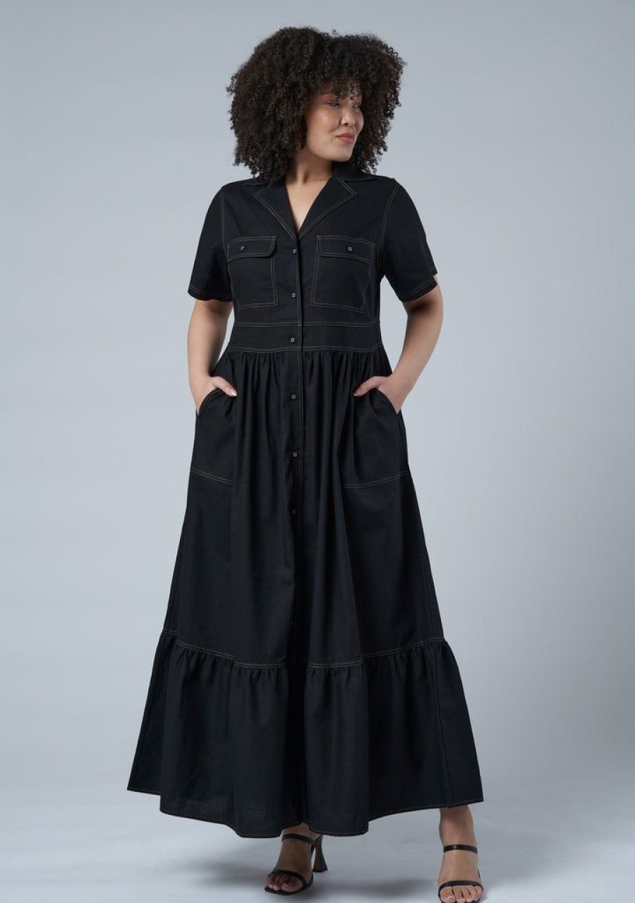 SUNDAY IN THE CITY Black Dresses | Running Circles Maxi Dress